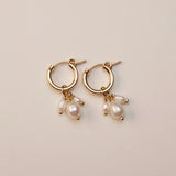 Pearl Cluster Hooplet Earrings